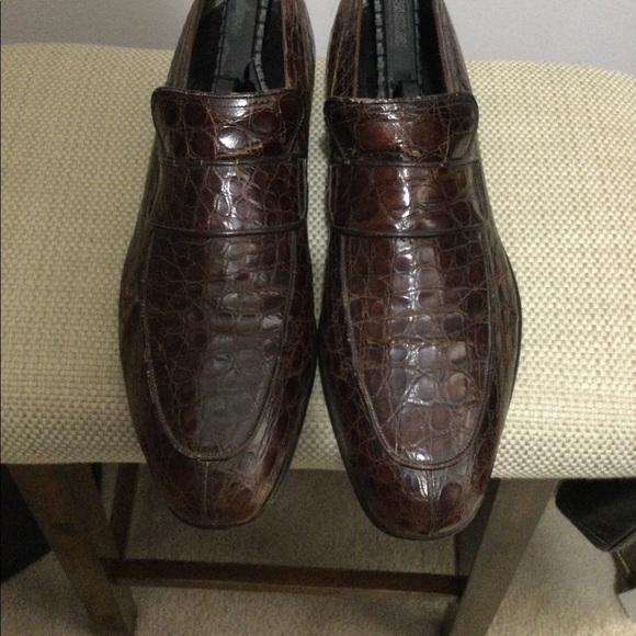 Antique Brown genuine alligator shoes - Picture 2 of 4